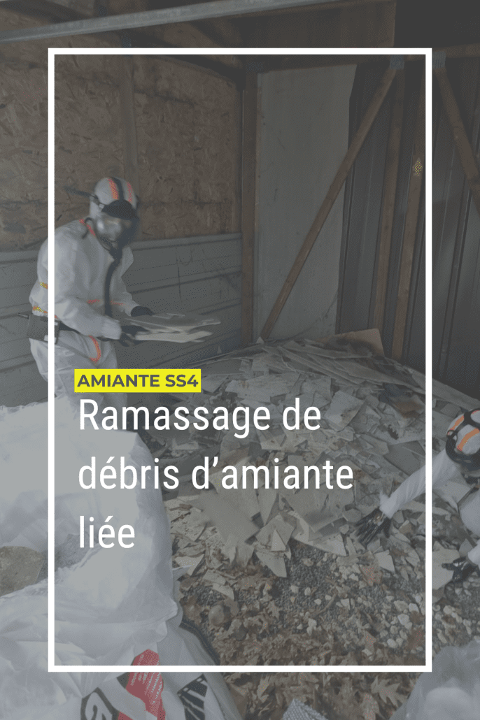 Ramassage de débris d’amiante liée